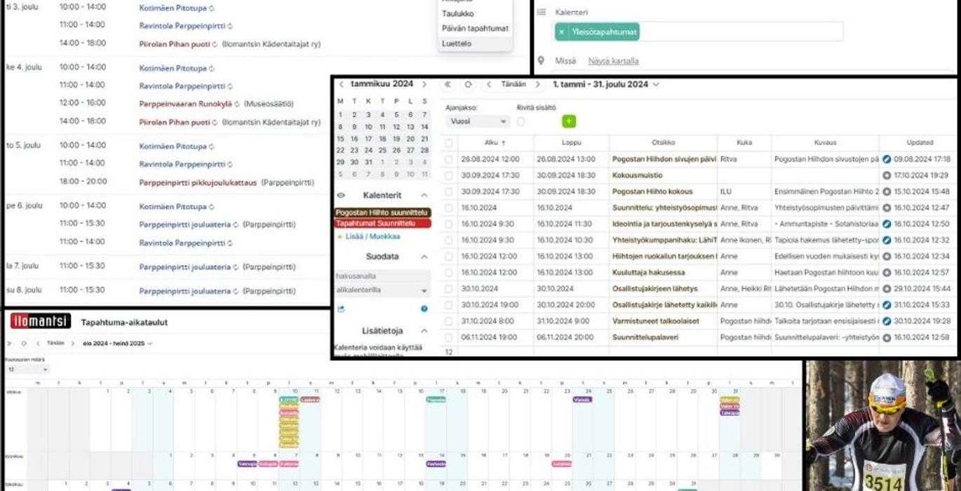 Teamup-kalenterin elilaisia n&auml;kymi&auml;